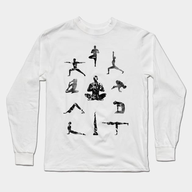 Yoga for men Long Sleeve T-Shirt by erzebeth